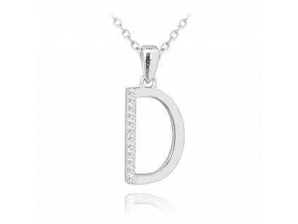 MINET Decentní stříbrný náhrdelník s bílými zirkony