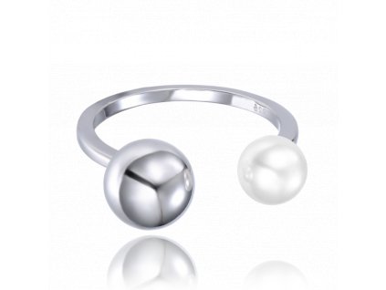 MINET Stříbrný prsten s perlou vel. 57