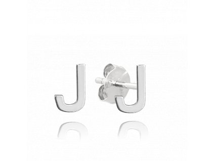 MINET Stříbrné náušnice písmeno "J"