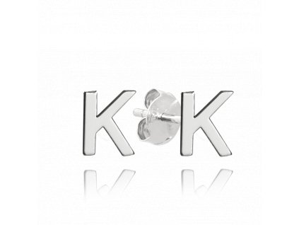 MINET Stříbrné náušnice písmeno "K"