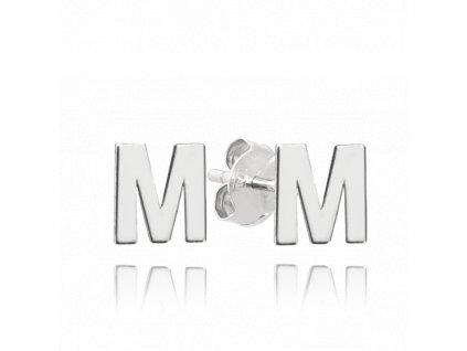 MINET Stříbrné náušnice písmeno "M"