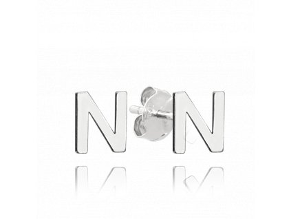MINET Stříbrné náušnice písmeno "N"