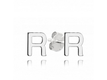 MINET Stříbrné náušnice písmeno "R"