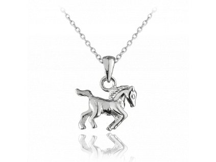 MINET Stříbrný náhrdelník kůň