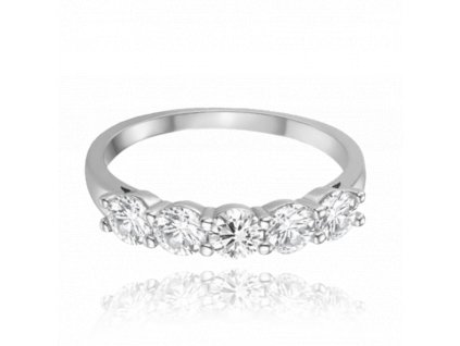 MINET Stříbrný prsten s bílými zirkony