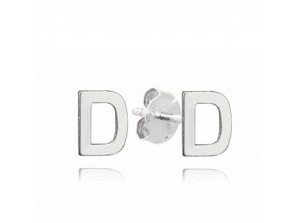 MINET Stříbrné náušnice písmeno "D"