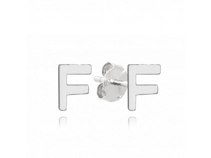 MINET Stříbrné náušnice písmeno "F"