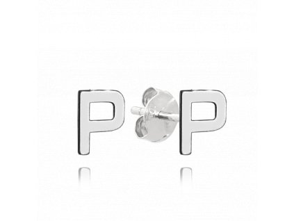 MINET Stříbrné náušnice písmeno "P"