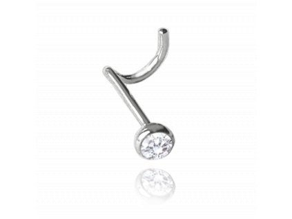 2333 MINET Stříbrný piercing do nosu s bílým zirkonem