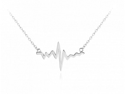 MINET Stříbrný náhrdelník z lásky HEARTBEAT