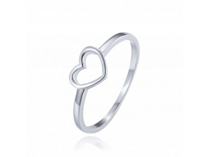 MINET Elegantní stříbrný prsten srdce