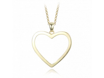 MINET Elegantní pozlacený stříbrný náhrdelník srdce