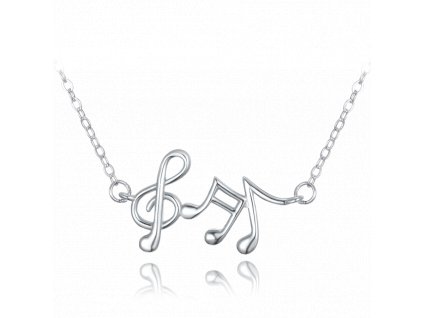 MINET Stříbrný náhrdelník hudební noty