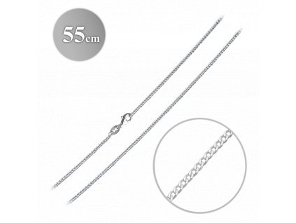 2483 MINET Stříbrný řetízek Curb Pancer 55 cm