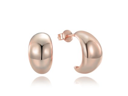 0720 MINET Moderní rose gold stříbrné náušnice zahnuté kapky
