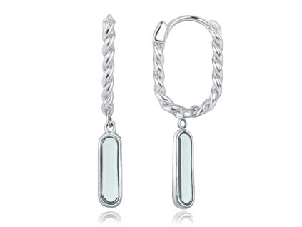 0433 MINET Elegantní zlaté náušnice z bílého zlata se zirkony Au 585/1000 2,45g