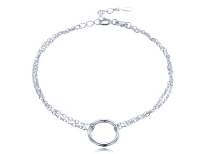0359 MINET Elegantní stříbrný náramek s kroužkem
