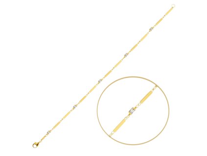 0469 MINET Elegantní zlatý náramek se zirkony Au 585/1000 2,95g