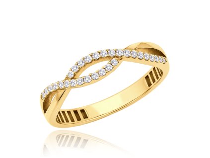 MINET Elegantní zlatý prsten s bílým zirkonem Au 585/1000 (Velikost 54, Váha 1,4)