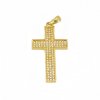 3585 Zlatý přívěsek Kříž s bílými zirkony 2,57g