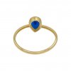3358 Zlatý dámský prsten s modrým kamenem 1,30g