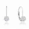 1591 MINET Stříbrné náušnice KYTIČKY s bílými zirkony