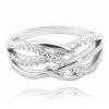 MINET Luxusní stříbrný prsten s bílými zirkony vel. 69