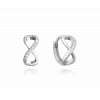 1644 MINET Stříbrné náušnice NEKONEČNO s bílými zirkony