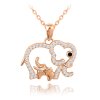 1436 MINET Rose gold stříbrný náhrdelník SLONICE A SLŮNĚ s bílými zirkony