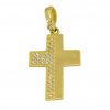 3403 Zlatý kříž se zirkony přívěs 1,45g
