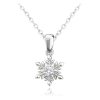 2133 MINET Stříbrný náhrdelník SNĚHOVÁ VLOČKA s bílými zirkony