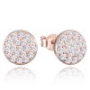 1403 MINET Rose gold stříbrné náušnice se zirkony
