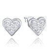 1785 MINET Stříbrné náušnice srdíčka se zirkony