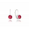 0111 MINET Decentní stříbrné náušnice s červenými zirkony