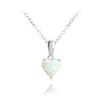 2159 MINET Stříbrný náhrdelník SRDÍČKO s bílým opálkem