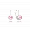 0112 MINET Decentní stříbrné náušnice s růžovými zirkony