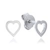 0883 MINET Náušnice z bílého zlata srdíčka Au 585/1000 0,80g