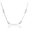 MINET Stříbrný náhrdelník s růžovými zirkony Ag 925/1000 10,75g