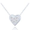 2148 MINET Stříbrný náhrdelník srdce s bílými zirkony