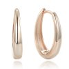 0665 MINET Minimalistické rose gold stříbrné náušnice silné kroužky