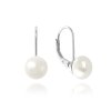 1692 MINET Stříbrné náušnice s bílou perlou