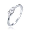 0634 MINET Luxusní stříbrný prsten s bílými zirkony