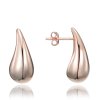 1416 MINET Rose gold stříbrné náušnice velké kapky