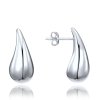 0757 MINET Moderní stříbrné náušnice velké kapky