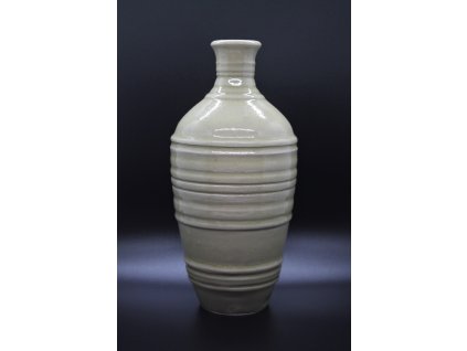 Celadon mázas, korongolt porcelán váza