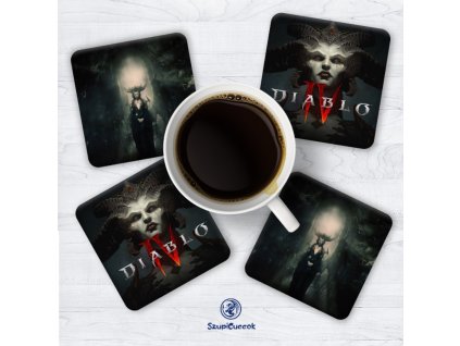 Diablo IV. dark Lilith poháralátét szett (4db)