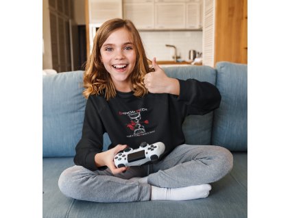 sweatshirt mockup of a little girl playing video games 39408 r el2