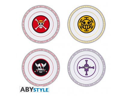 one piece set of 4 plates emblems (4)