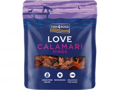 Pamlsky pro psy FISH4DOGS - LOVE kalamáry 60g