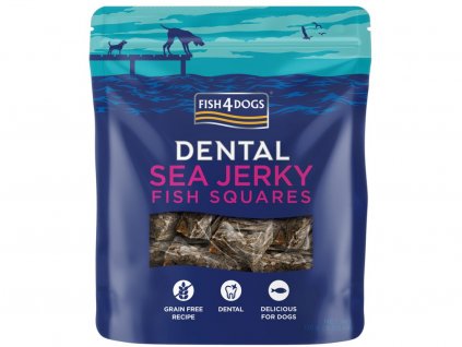 Dentální pamlsky pro psy FISH4DOGS - mořská ryba - čtverečky 115g